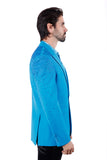 Barabas Wholesale Men's Rhinestone Matte Color Notch Lapel Casual Blazer 2BLR6 Turquoise 