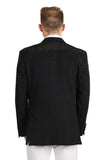 Barabas Wholesale Men's Rhinestone Solid Color Notch Lapel Blazer 2BLR6 Black Black