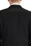 Barabas Wholesale Men's Rhinestone Solid Color Notch Lapel Blazer 2BLR6 Black Black