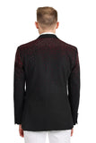 Barabas Wholesale Men's Rhinestone Matte Color Notch Lapel Casual Blazer 2BLR6 Black Red