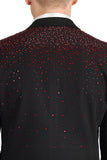 Barabas Wholesale Men's Rhinestone Matte Color Notch Lapel Casual Blazer 2BLR6 Black Red