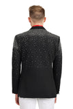 Barabas Wholesale Men's Rhinestone Solid Color Notch Lapel Blazer 2BLR6 Black Silver