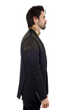 Barabas Wholesale Men's Rhinestone Solid Color Notch Lapel Blazer 2BLR6 Black Gold