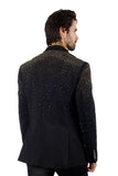 Barabas Wholesale Men's Rhinestone Solid Color Notch Lapel Blazer 2BLR6 Black Gold