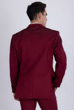 Barabas Wholesale Men's Rhinestone Solid Color Notch Lapel Blazer 2BLR6 Burgundy