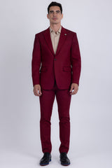 Barabas Wholesale Men's Rhinestone Solid Color Notch Lapel Blazer 2BLR6 Cabernet