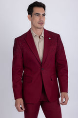 Barabas Wholesale Men's Rhinestone Solid Color Notch Lapel Blazer 2BLR6 Cabernet