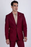 Barabas Wholesale Men's Rhinestone Solid Color Notch Lapel Blazer 2BLR6 Cabernet