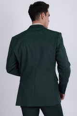Barabas Wholesale Men's Rhinestone Solid Color Notch Lapel Blazer 2BLR6 Green