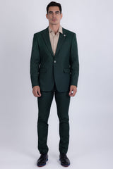 Barabas Wholesale Men's Rhinestone Solid Color Notch Lapel Blazer 2BLR6 Green