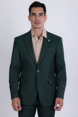 Barabas Wholesale Men's Rhinestone Solid Color Notch Lapel Blazer 2BLR6 Green