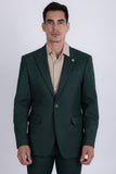 Barabas Wholesale Men's Rhinestone Solid Color Notch Lapel Blazer 2BLR6 Green