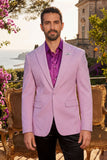 Barabas Wholesale Men's Rhinestone Solid Color Notch Lapel Blazer 2BLR6 Purple