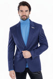 Barabas Wholesale Men's Rhinestone Matte Color Notch Lapel Casual Blazer 2BLR6 Navy 