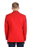 Barabas Wholesale Men's Rhinestone Solid Color Notch Lapel Blazer 2BLR6 Red