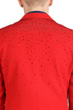 Barabas Wholesale Men's Rhinestone Solid Color Notch Lapel Blazer 2BLR6 Red