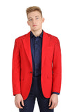 Barabas Wholesale Men's Rhinestone Solid Color Notch Lapel Blazer 2BLR6 Red