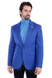 Barabas Wholesale Men's Rhinestone Matte Color Notch Lapel Casual Blazer 2BLR6 Blue