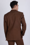 Barabas Wholesale Men's Rhinestone Solid Color Notch Lapel Blazer 2BLR6 Brown
