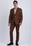 Barabas Wholesale Men's Rhinestone Solid Color Notch Lapel Blazer 2BLR6 Sephia