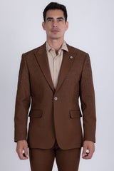 Barabas Wholesale Men's Rhinestone Solid Color Notch Lapel Blazer 2BLR6 Sephia