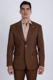 Barabas Wholesale Men's Rhinestone Solid Color Notch Lapel Blazer 2BLR6 Sephia