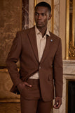 Barabas Wholesale Men's Rhinestone Solid Color Notch Lapel Blazer 2BLR6 Sepia