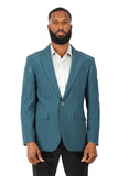 Barabas Wholesale Men's Rhinestone Solid Color Notch Lapel Blazer 2BLR6 Teal