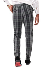 BARABAS men's plaid checkered Rhinestone chino dress pants 2CP193 Black Green