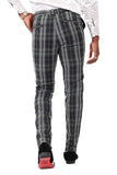 BARABAS men's plaid checkered Rhinestone chino dress pants 2CP193 Black Green