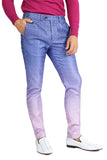 BARABAS men's Greek Pattern Gradient two tone chino pants 2CP3098