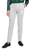 Barabas Men's Sequin Diamond Design Shiny Chino Pants 2CP3099 White