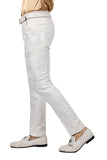 Barabas Men's Paisley Floral Print Design Luxury Pants 2CP3101 White