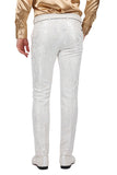 Barabas Men's Paisley Floral Print Design Luxury Pants 2CP3101 White