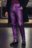 Barabas Men's Solid Vibrant Color Luxury Chino Pants 2cp3105 Purple