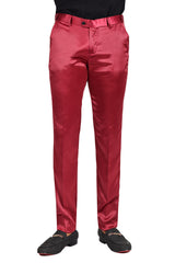 Barabas Men's Satin Solid Design Shiny Luxury Chino Pants 2CP3114 Burgundy