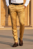 Barabas Men's Satin Solid Design Shiny Luxury Chino Pants 2CP3114 Mustard