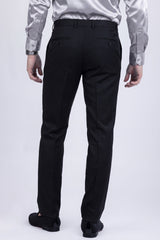 Barabas Men's Matte Solid Color Dress Pants 2CPR6 Black
