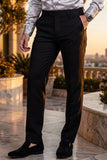 Barabas Men's Matte Solid Color Chino Dress Pants 2CPR6 Black