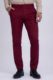 Barabas Men's Matte Solid Color Chino Dress Pants 2CPR6 Burgundy