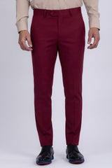Barabas Men's Matte Solid Color Chino Dress Pants 2CPR6 Burgundy