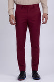 Barabas Men's Matte Solid Color Chino Dress Pants 2CPR6 Burgundy