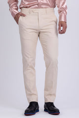 Barabas Men's Matte Solid Color Dress Pants 2CPR6 Cream