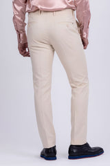 Barabas Men's Matte Solid Color Dress Pants 2CPR6 Cream