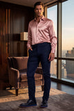 Barabas Men's Matte Solid Color Chino Dress Pants 2CPR6 Navy