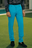 Barabas Men's Matte Solid Color Chino Dress Pants 2CPR6 Blue