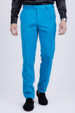 Barabas Men's Matte Solid Color Chino Dress Pants 2CPR6 Blue