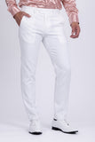 Barabas Men's Matte Solid Color Dress Pants 2CPR6 White
