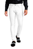 Barabas Men's Glossy Shiny Design Sparkly Luxury Dress Pants 2CPW27 White