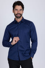 Barabas Wholesale Men's Solid Basic Palin Premium Button Down Dress Shirts 2DPS01 Navy